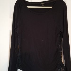 Black, long sleeve top